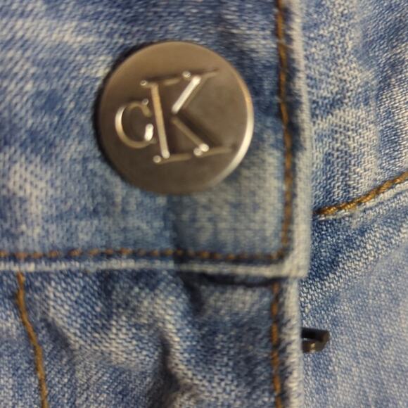 Vintage Calvin Klein Cropped Straight Wide Leg Jeans Light Wash Women's 8 - Picture 8 of 12